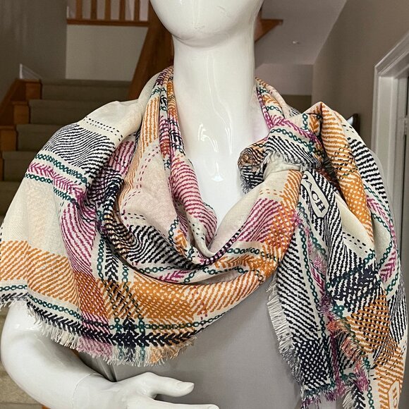 Coach Scarf with Plaid pattern - wool/silk blend - Authentic - Picture 6 of 10